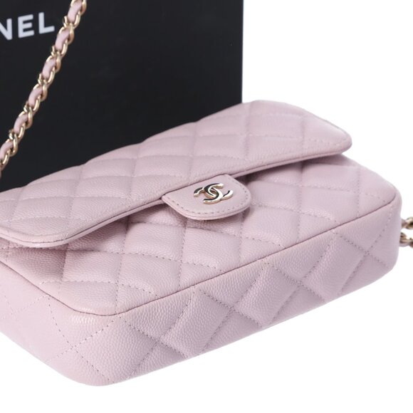CHANEL Classic Flap Phone Holder on Chain WOC Crossbody Pink Caviar - Picture 7 of 10